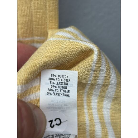 Aerie Tank Top Womens Large Yellow White Striped Ribbed Stretch‎ Summer Casual - Picture 4 of 6